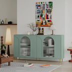 Accent Cabinet Wooden Cabinet with 4 Glass Doors