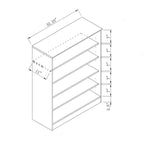 Shoe/Storage Cabinet with Two Doors Five Shelves - Dark