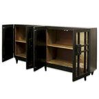 Harp & Finial Rourke Sideboard - Four Mirrored Doors - Mango Wood