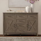 WYNDENHALL Cantina SOLID WOOD 54 inch Wide Rectangle Transitional Sideboard in Smoky Brown - 18 d x 54 w x 36 h