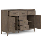 WYNDENHALL Cantina SOLID WOOD 54 inch Wide Rectangle Transitional Sideboard in Smoky Brown - 18 d x 54 w x 36 h