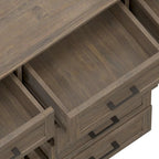 WYNDENHALL Cantina SOLID WOOD 54 inch Wide Rectangle Transitional Sideboard in Smoky Brown - 18 d x 54 w x 36 h