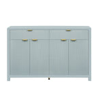 55 Modern Wave-Pattern Sideboard Cabinet Sofa Table with 2 Drawers and 4 Doors, 3-Level Adjustable Shelves