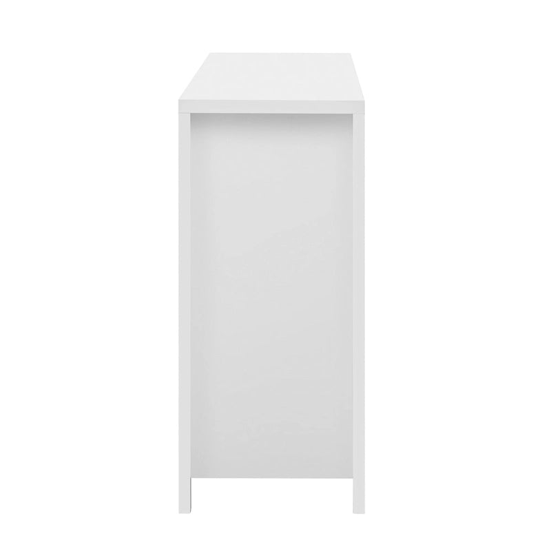 55 Modern Wave-Pattern Sideboard Cabinet Sofa Table with 2 Drawers and 4 Doors, 3-Level Adjustable Shelves