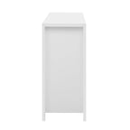 55 Modern Wave-Pattern Sideboard Cabinet Sofa Table with 2 Drawers and 4 Doors, 3-Level Adjustable Shelves