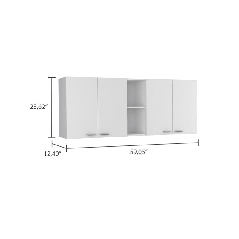 Wall Cabinet Ontario, Double Door, White Finish,High quality and durable