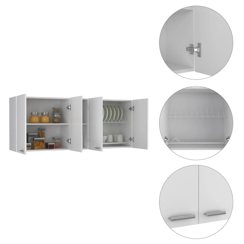 Wall Cabinet Ontario, Double Door, White Finish,High quality and durable