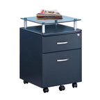 Rolling File Cabinet with Glass Top, High quality and durable,Graphite