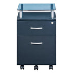 Rolling File Cabinet with Glass Top, High quality and durable,Graphite