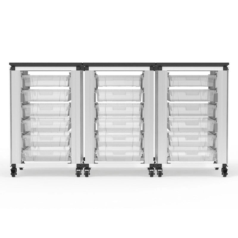 Modular Classroom Storage Cabinet - 3 side-by-side modules with 18 small bins - N/A
