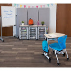 Modular Classroom Storage Cabinet - 3 side-by-side modules with 18 small bins - N/A