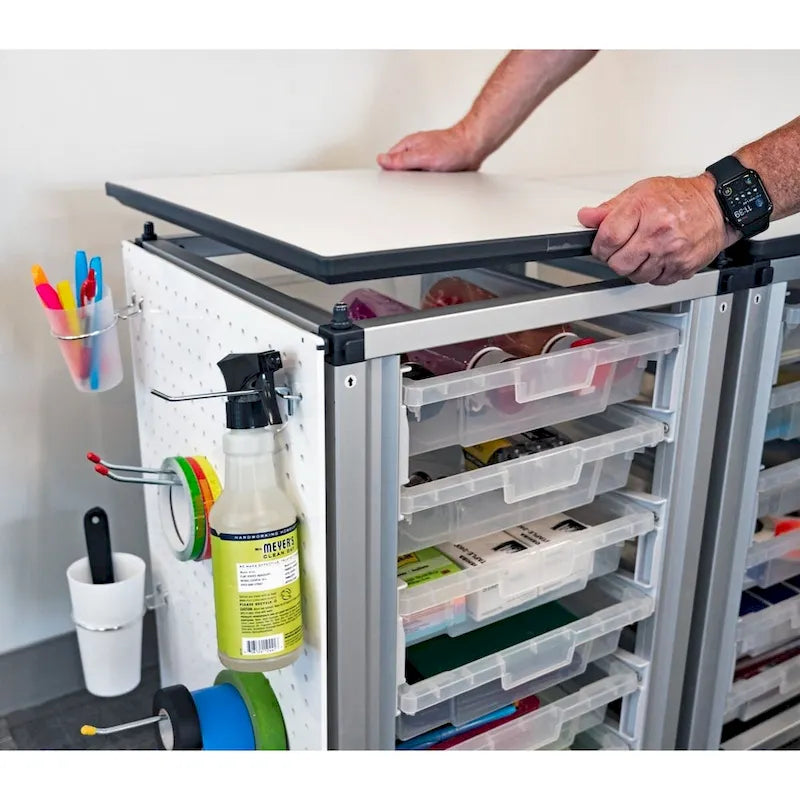 Modular Classroom Storage Cabinet - 3 side-by-side modules with 18 small bins - N/A