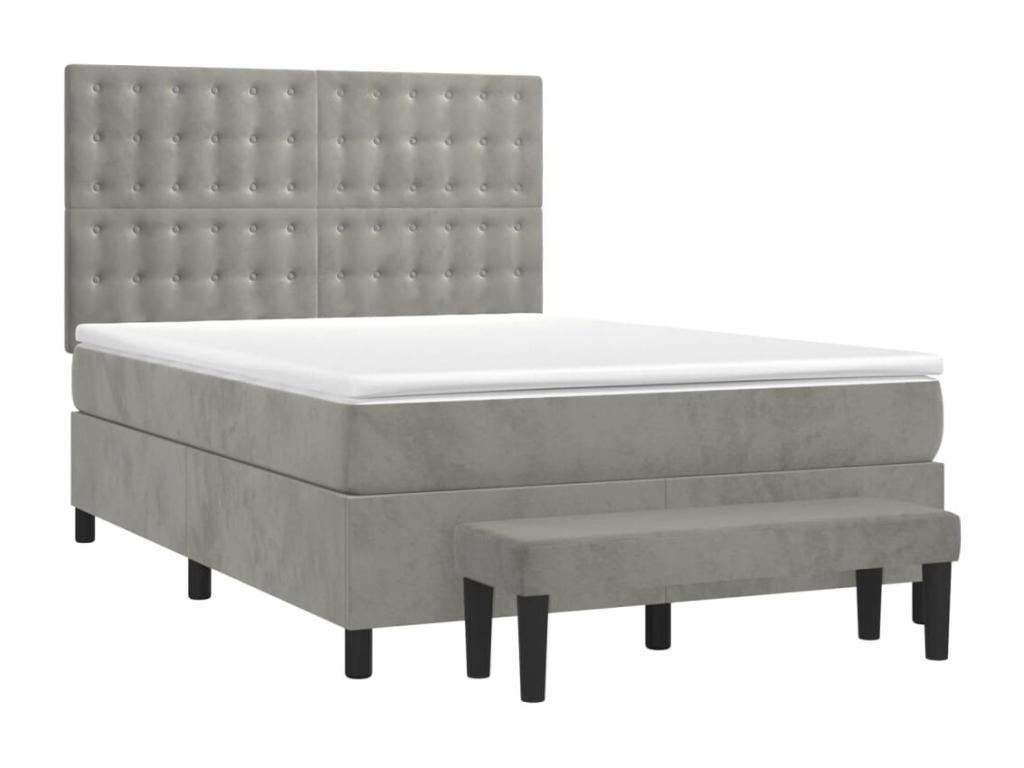 Gray Velvet Mattress, 140 x 190 cm