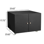 Black 2 Door Steel Copier Stand Mobile File Pedestal