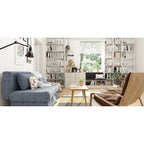 Modern White Shoe Storage Bench with Black Cushion and Adjustable Rack