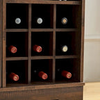 Farmhouse Sideboard Cabinet with Wine Rack, Drawer & Adjustable Shelves