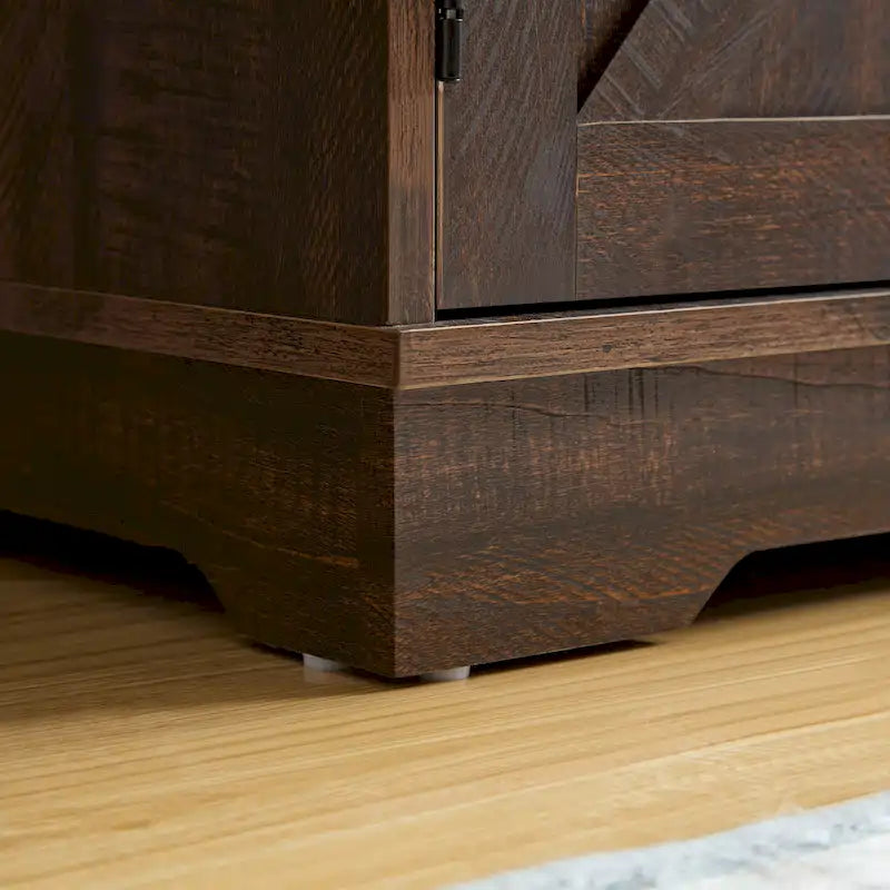 Farmhouse Sideboard Cabinet with Wine Rack, Drawer & Adjustable Shelves