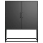 Heavy Duty Metal Buffet Sideboard Modern Steel Storage Cabinet with 2 Shelves, Free Standing