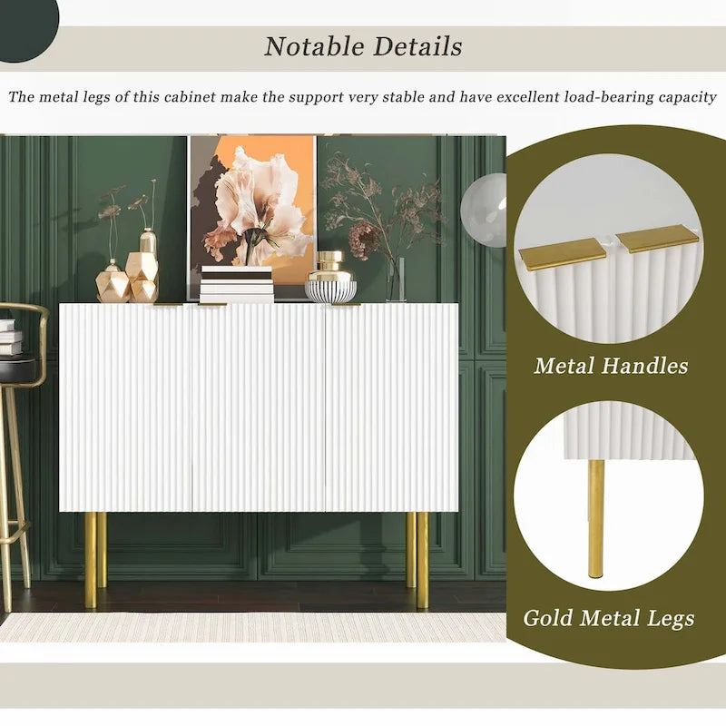 Luxury Style Sideboard with Gold Metal Legs