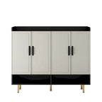 Shoe Cabinet,4 Doors Large Modern Shoe Storage Organizer Cabinet, Adjustable Shelves for Entryway Slim Black Shoe Rack Cabinet