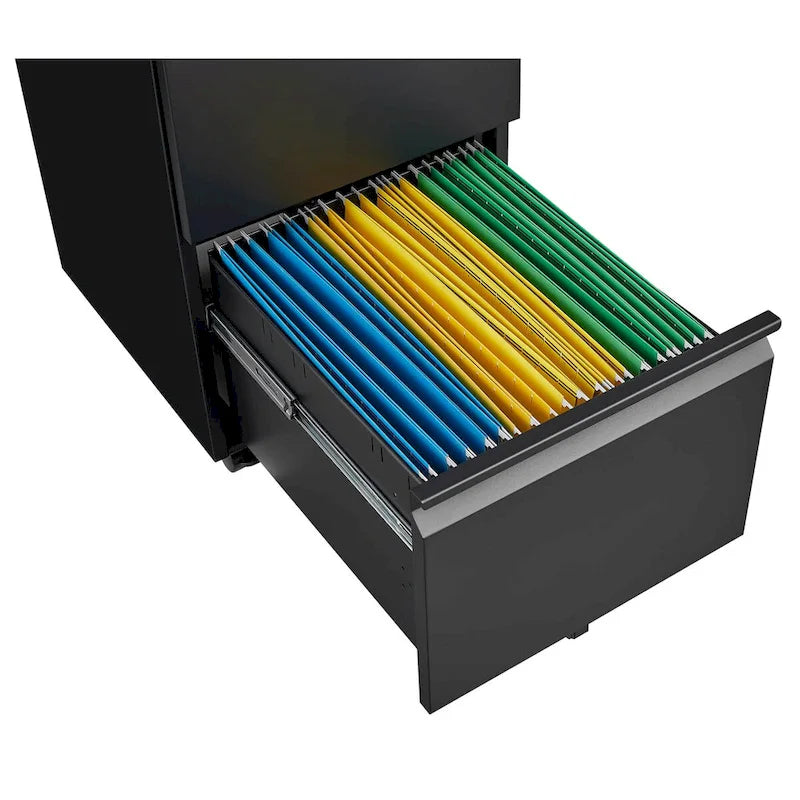 2 Drawer File Cabinet with Lock,Metal Under Desk Rolling Filing Cabinet fits Letter/Legal/A4 Size,Mobile Filing Cabinet