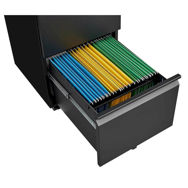 2 Drawer File Cabinet with Lock,Metal Under Desk Rolling Filing Cabinet fits Letter/Legal/A4 Size,Mobile Filing Cabinet