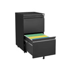 2 Drawer File Cabinet with Lock,Metal Under Desk Rolling Filing Cabinet fits Letter/Legal/A4 Size,Mobile Filing Cabinet
