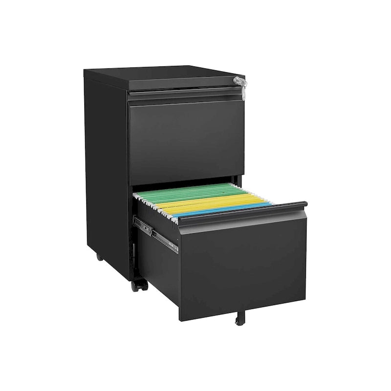 2 Drawer File Cabinet with Lock,Metal Under Desk Rolling Filing Cabinet fits Letter/Legal/A4 Size,Mobile Filing Cabinet