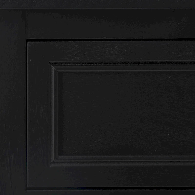 Wood Handmade 1 Drawer and 1 Door Room Cabinet with Rattan Front - Black - Roche River Decor