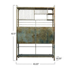 Heavily Distressed Metal Cabinet with Slatted Shelves