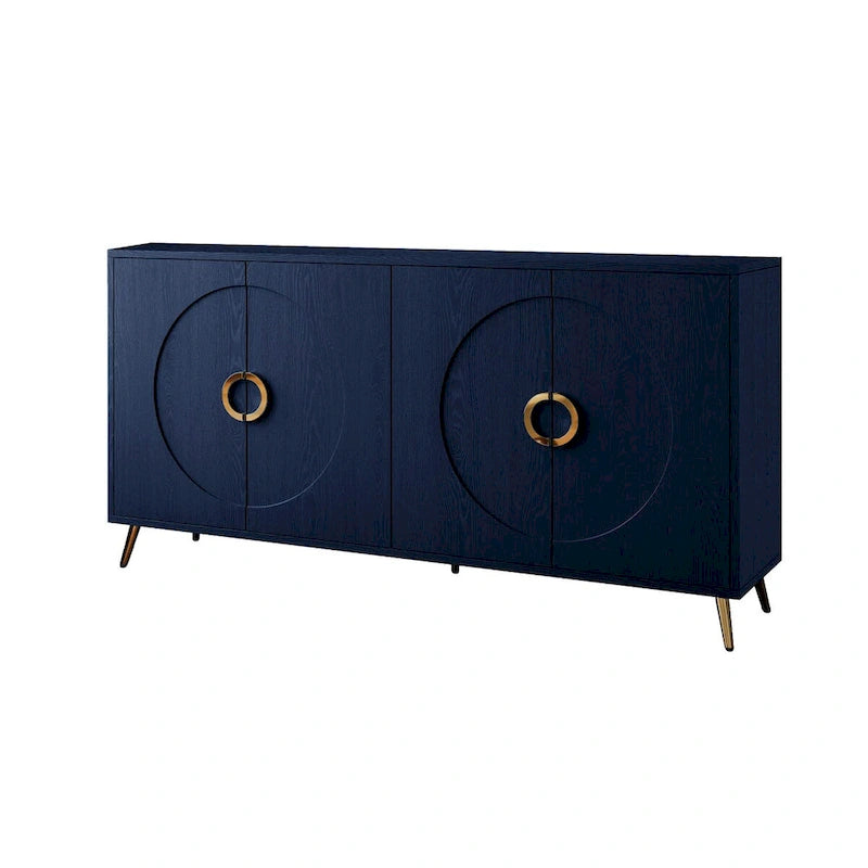 Modern Lacquered 4 Door Wooden Cabinet