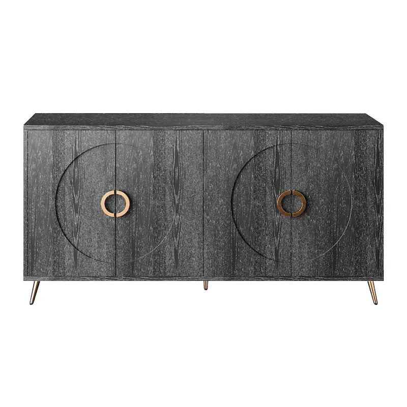 Modern Lacquered 4 Door Wooden Cabinet