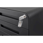 3 Drawer Mobile File Cabinet,Versatile Cabinet,5 Wheel Design Anti-Tilting Cold Rolled Steel Waterproof Moisture-Proof Black