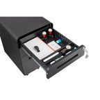3 Drawer Mobile File Cabinet,Versatile Cabinet,5 Wheel Design Anti-Tilting Cold Rolled Steel Waterproof Moisture-Proof Black