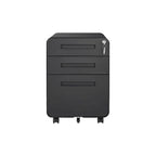 3 Drawer Mobile File Cabinet,Versatile Cabinet,5 Wheel Design Anti-Tilting Cold Rolled Steel Waterproof Moisture-Proof Black