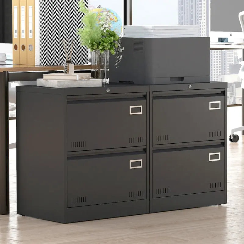 2 Drawer Metal Lateral File Cabinet with Lock,Office Vertical Files Cabinet,Locking Metal File Cabinet