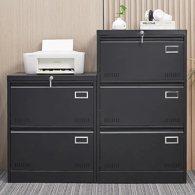 2 Drawer Metal Lateral File Cabinet with Lock,Office Vertical Files Cabinet,Locking Metal File Cabinet