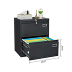 2 Drawer Metal Lateral File Cabinet with Lock,Office Vertical Files Cabinet,Locking Metal File Cabinet