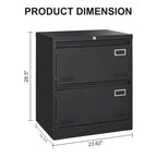 2 Drawer Metal Lateral File Cabinet with Lock,Office Vertical Files Cabinet,Locking Metal File Cabinet