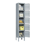 5 Door 66H Metal Lockers With Lock for Employees,Storage Locker Cabinet for Home Gym Office School Garage,Gray