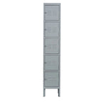 5 Door 66H Metal Lockers With Lock for Employees,Storage Locker Cabinet for Home Gym Office School Garage,Gray