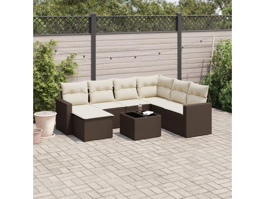 Brown Woven Resin Wicker Outdoor Furniture Set - dlz1766575321182