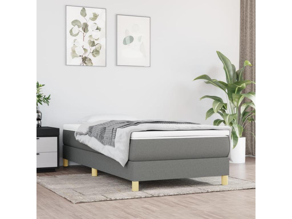 Gray Fabric Bed, 90 x 200 cm