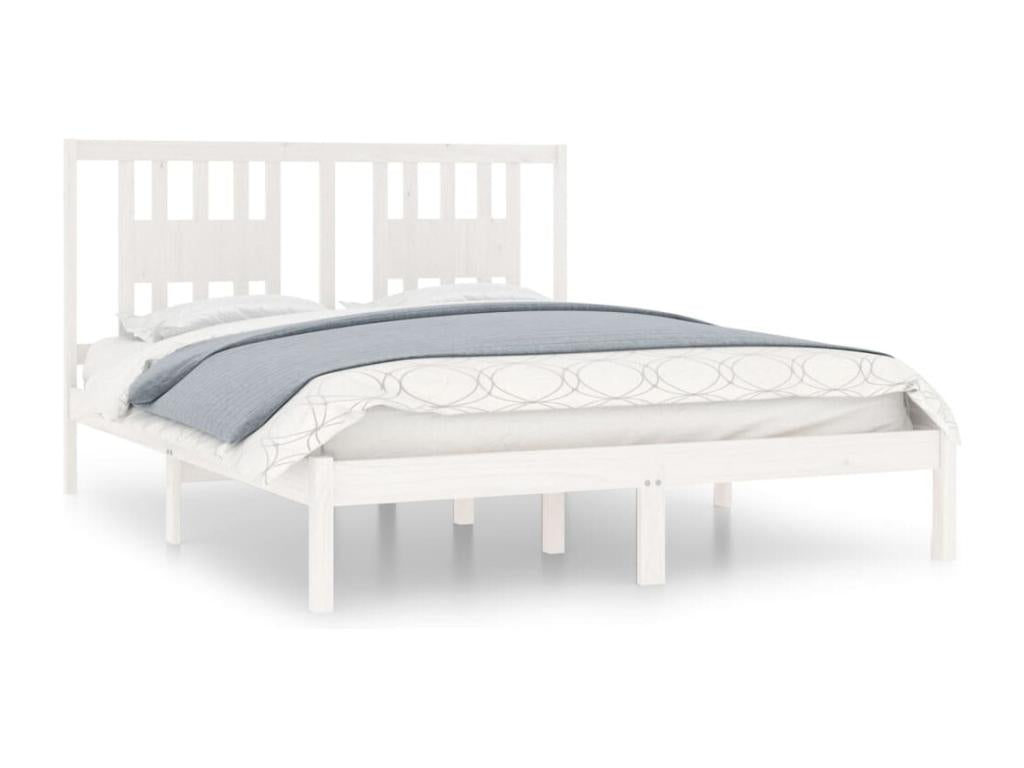 White Pine Wood Bed Frame, 160 x 200 cm