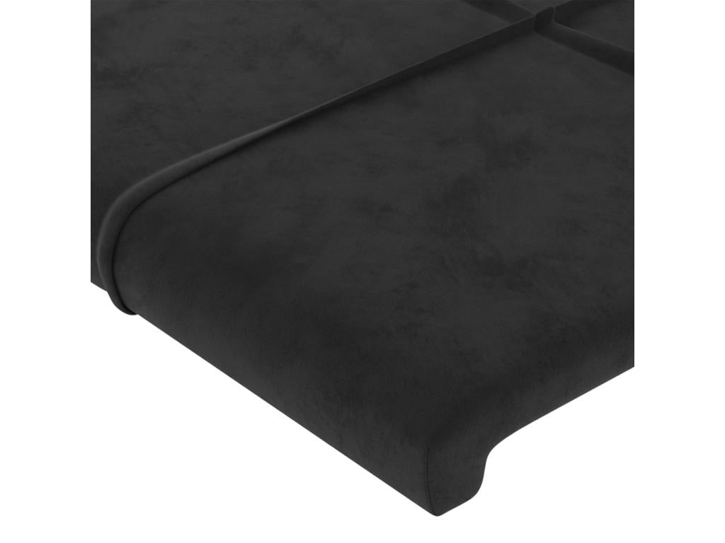 Black Velvet Bed, 203 x 23 x 78 cm