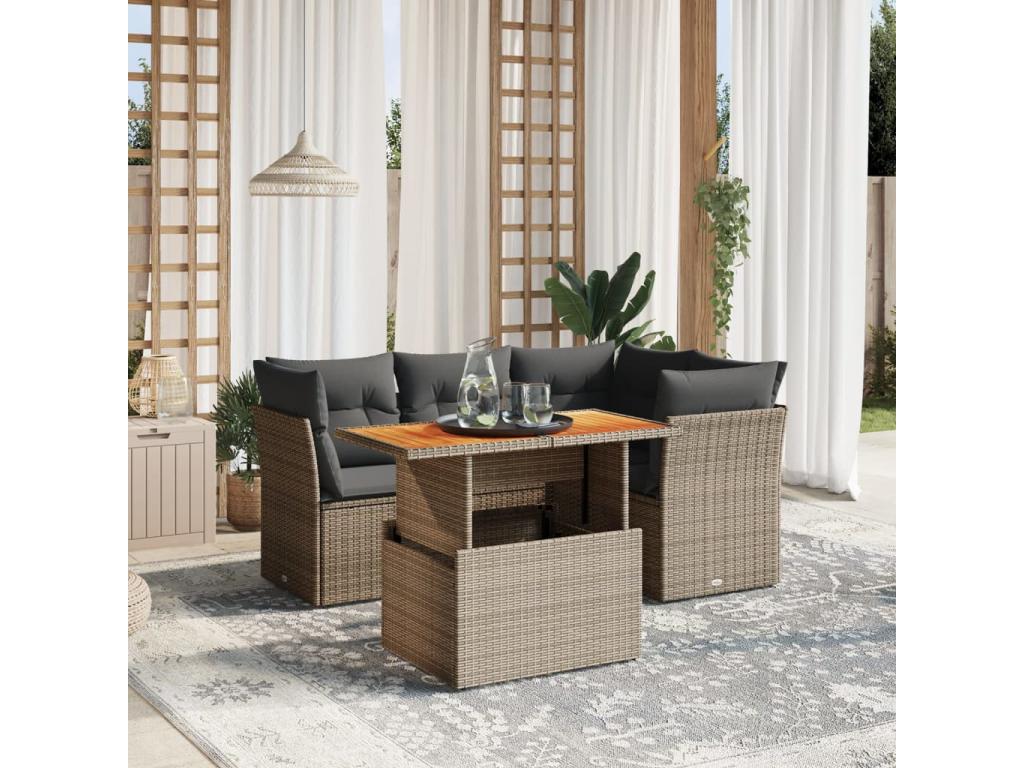 Gray Woven Resin Wicker Outdoor Furniture Set - dlz1766575111629
