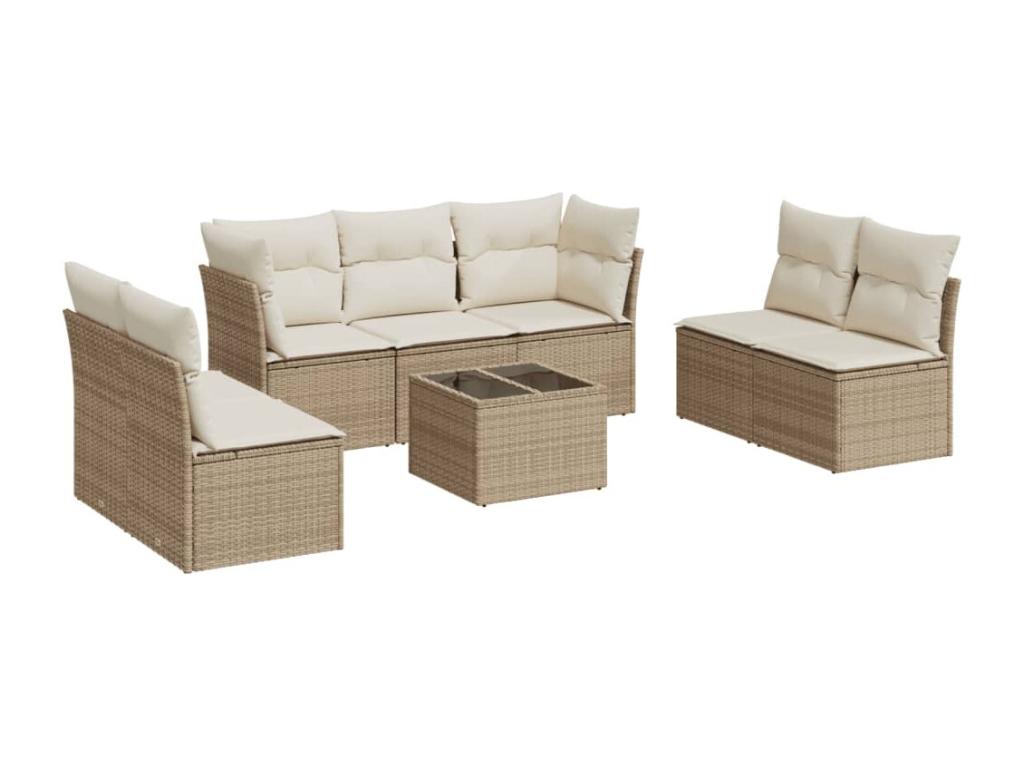 Beige Woven Resin Wicker Outdoor Furniture Set - dlz1766575315045