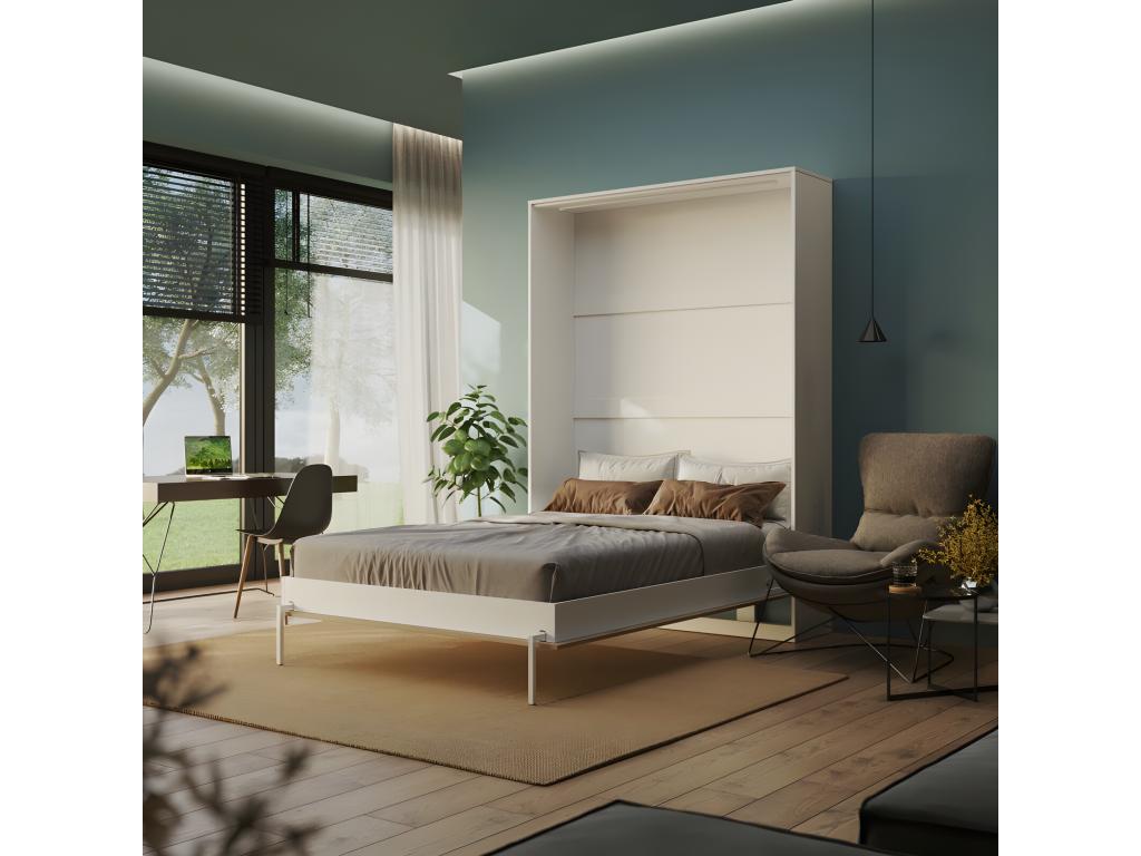 Brown Oak Wood Bed, 140 x 200 cm