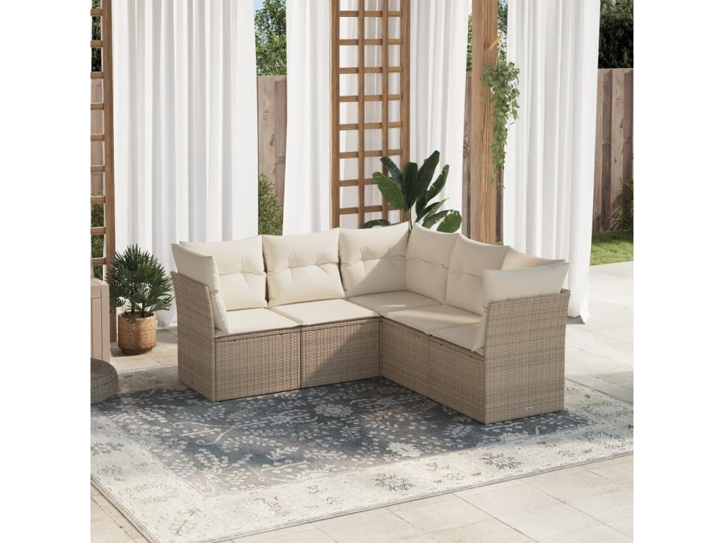 Beige Woven Resin Wicker Outdoor Furniture Set - dlz1766575336395