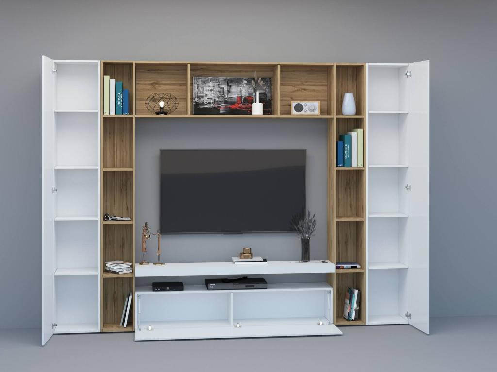 White Oak Wood TV Stand